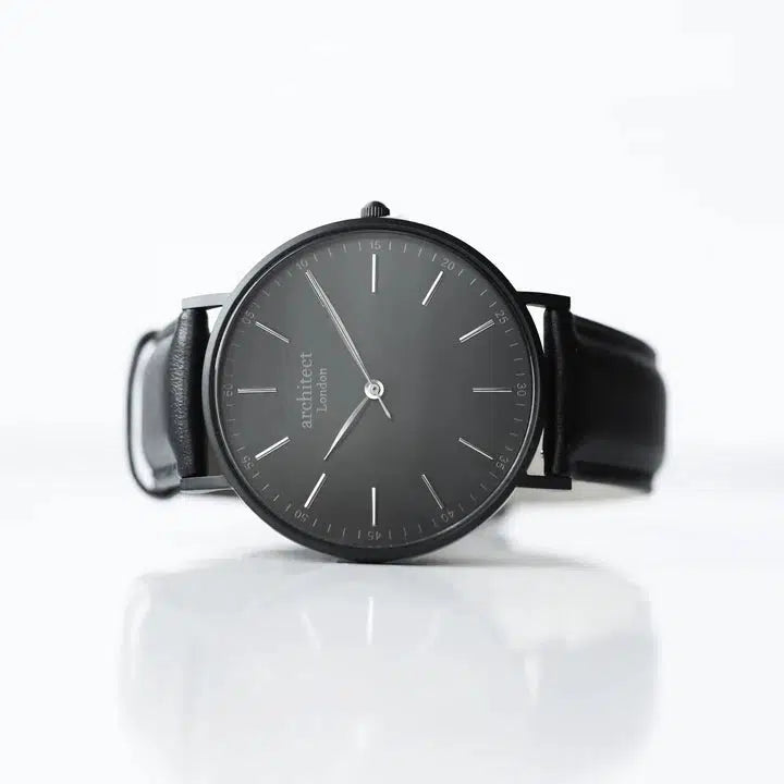 Handwriting Engraving - Men's Minimalist Watch + Jet Black Strap-NEVANNA