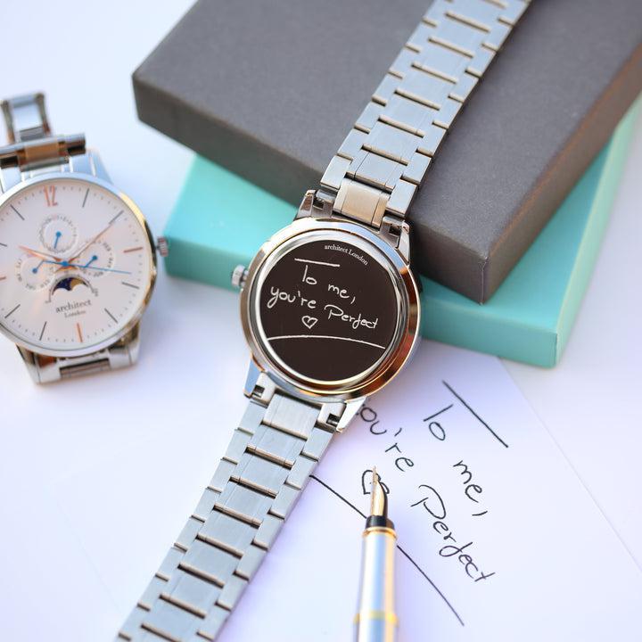 Men's Architect Apollo White - Handwriting Engraving-Watches-NEVANNA