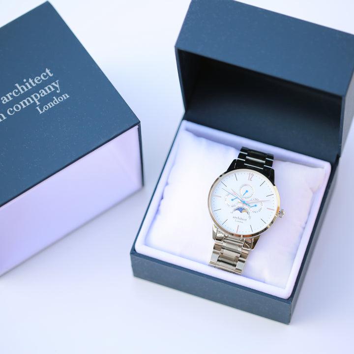 Men's Architect Apollo White - Handwriting Engraving-Watches-NEVANNA
