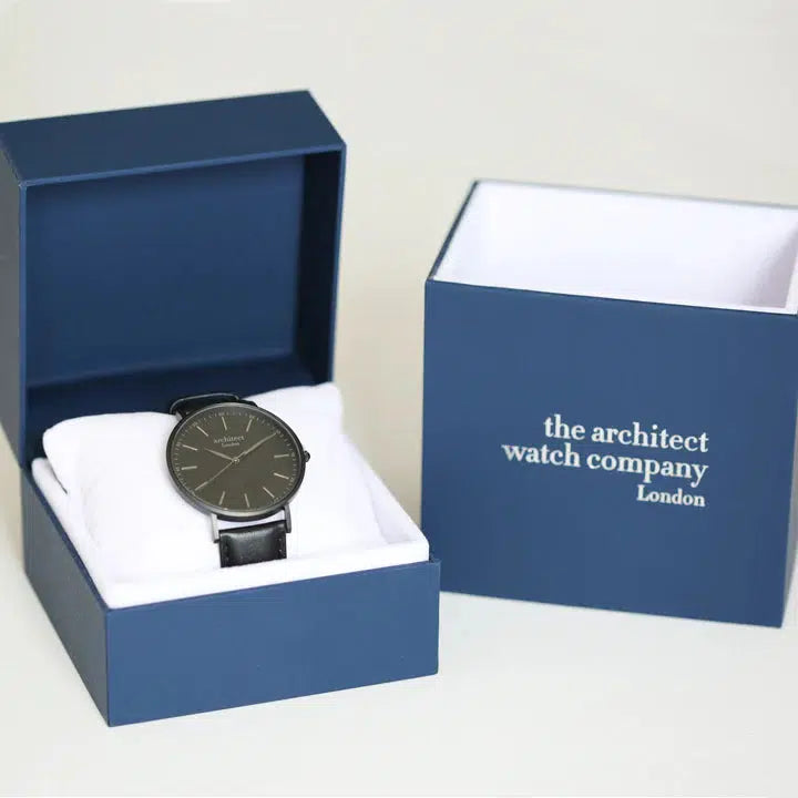Handwriting Engraving - Men's Minimalist Watch + Jet Black Strap-NEVANNA