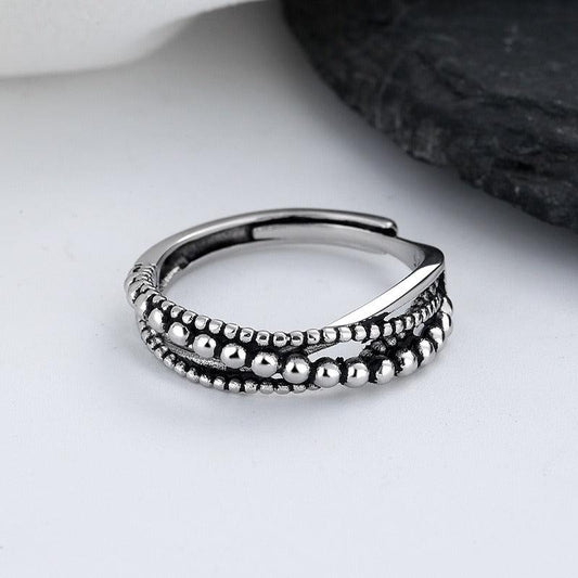 Vintage Bead Spinner Fidget Ring-Rings-NEVANNA