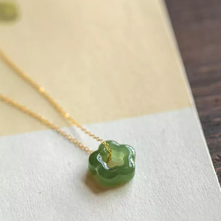 Lovely Floral Jade Necklace-Necklaces-NEVANNA