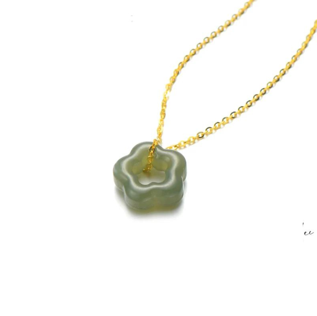 Lovely Floral Jade Necklace-Necklaces-NEVANNA